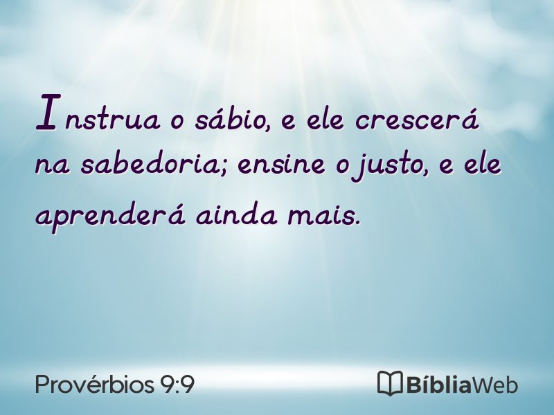 Provérbios 9:9 em imagem para compartilhar