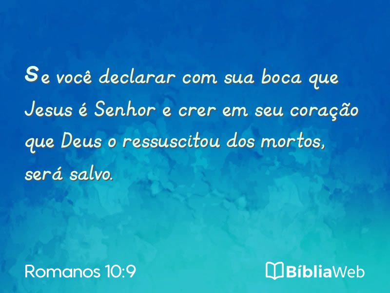 Romanos 10:9 em imagem para compartilhar
