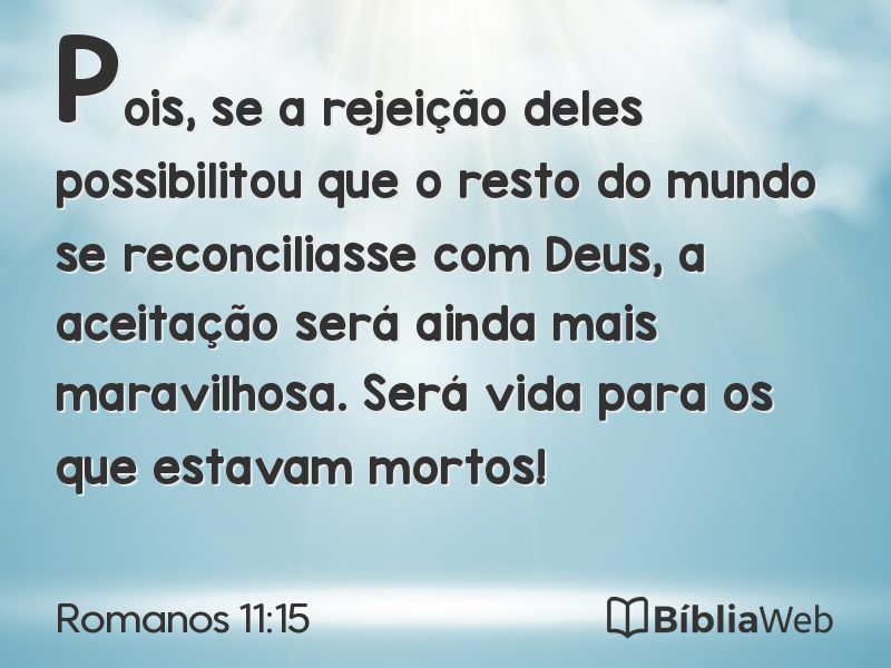 Romanos 11:15 em imagem para compartilhar