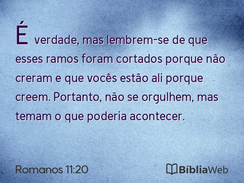 Romanos 11:20 em imagem para compartilhar