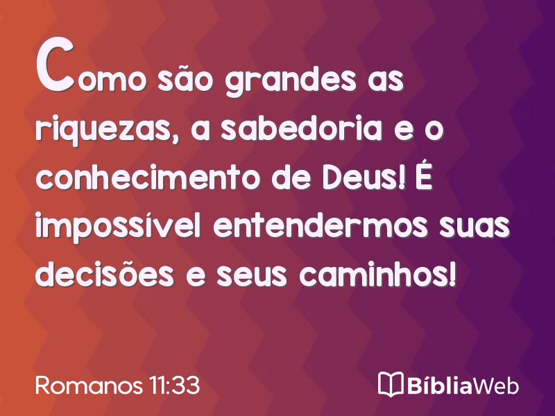 Romanos 11:33 em imagem para compartilhar