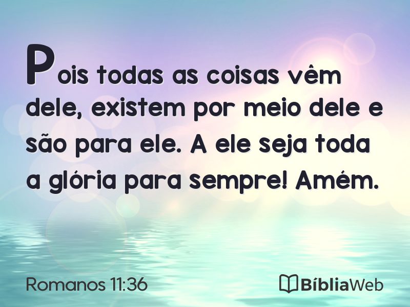 Romanos 11:36 em imagem para compartilhar