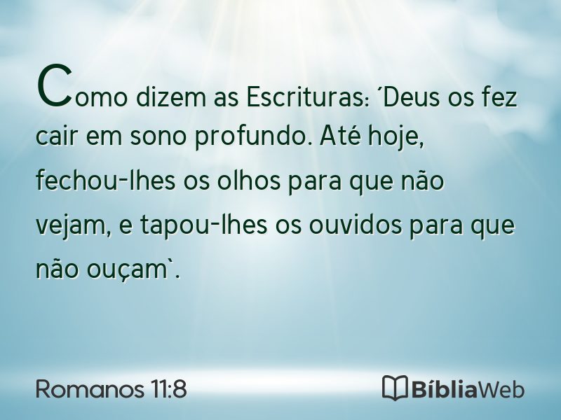 Romanos 11:8 em imagem para compartilhar