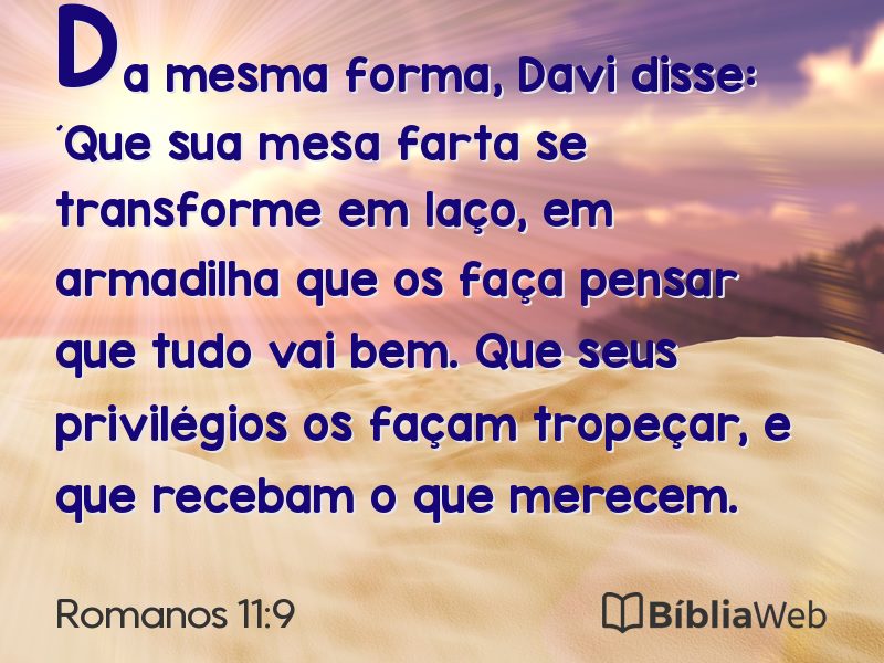 Romanos 11:9 em imagem para compartilhar