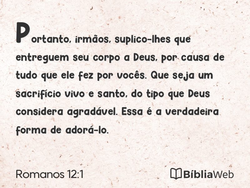 Romanos 12:1 em imagem para compartilhar