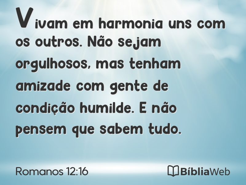 Romanos 12:16 em imagem para compartilhar