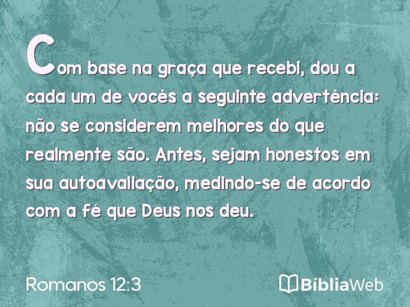 Romanos 12:3 em imagem para compartilhar