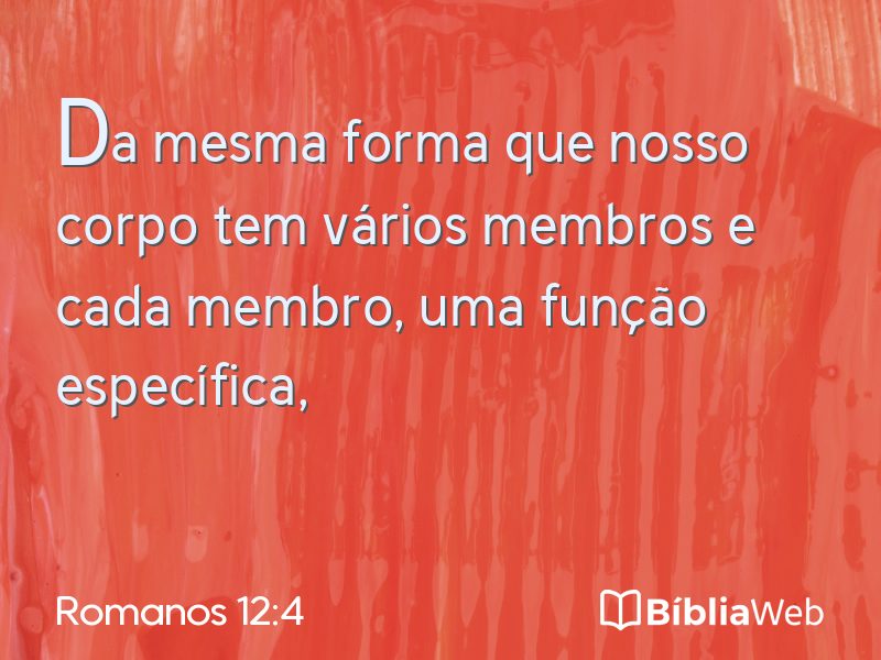 Romanos 12:4 em imagem para compartilhar