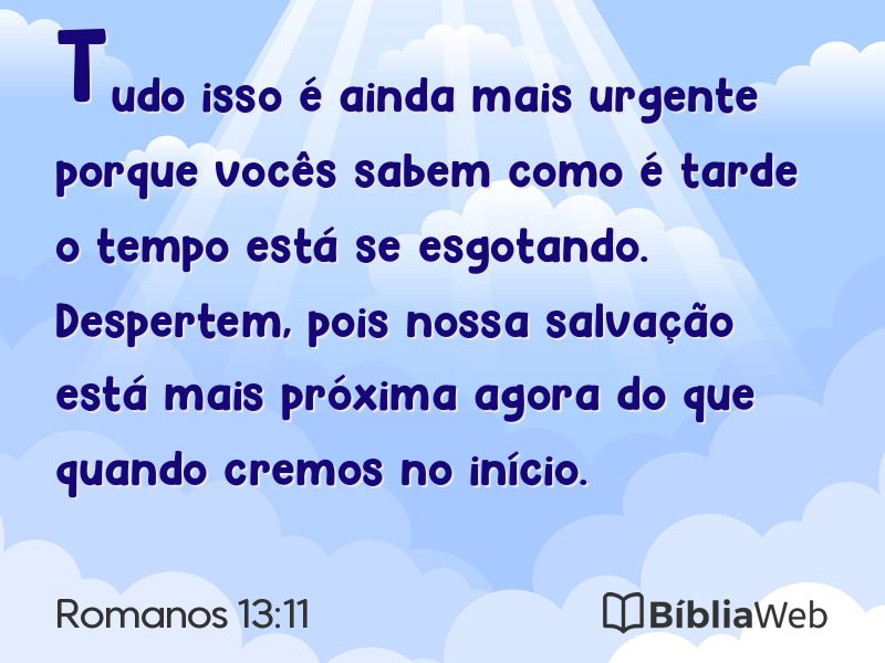 Romanos 13:11 em imagem para compartilhar