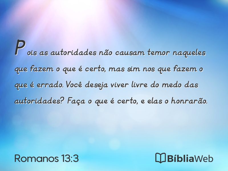 Romanos 13:3 em imagem para compartilhar