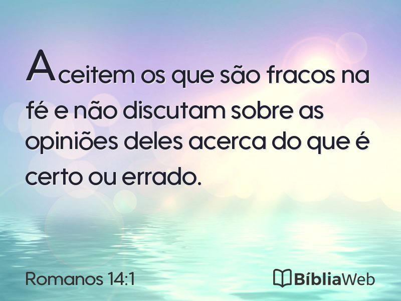 Romanos 14:1 em imagem para compartilhar