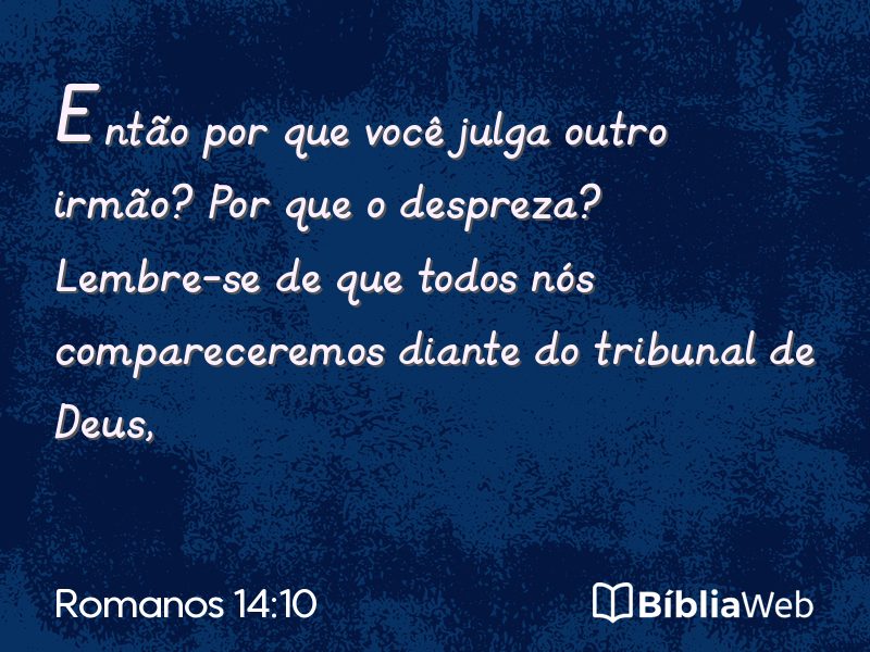 Romanos 14:10 em imagem para compartilhar
