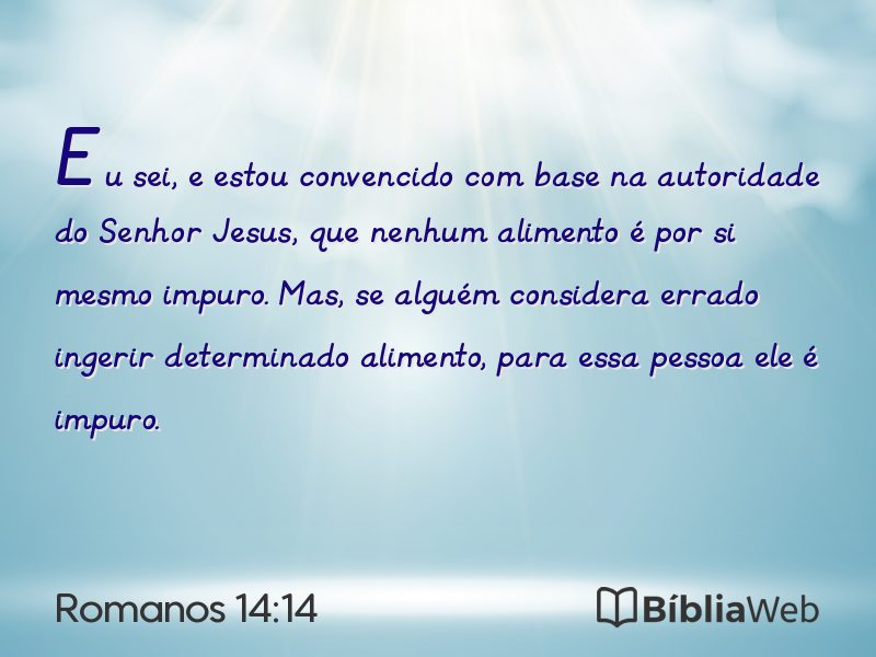 Romanos 14:14 em imagem para compartilhar