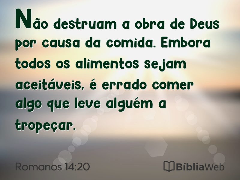 Romanos 14:20 em imagem para compartilhar