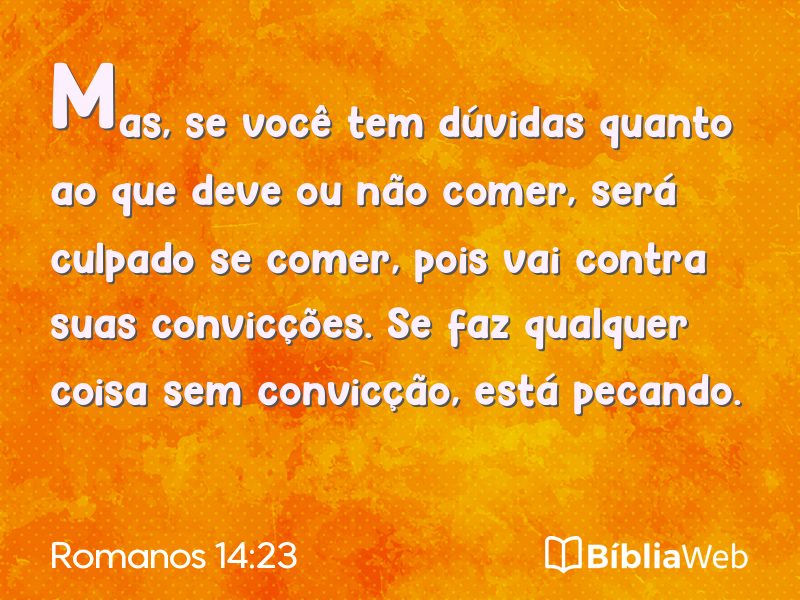 Romanos 14:23 em imagem para compartilhar