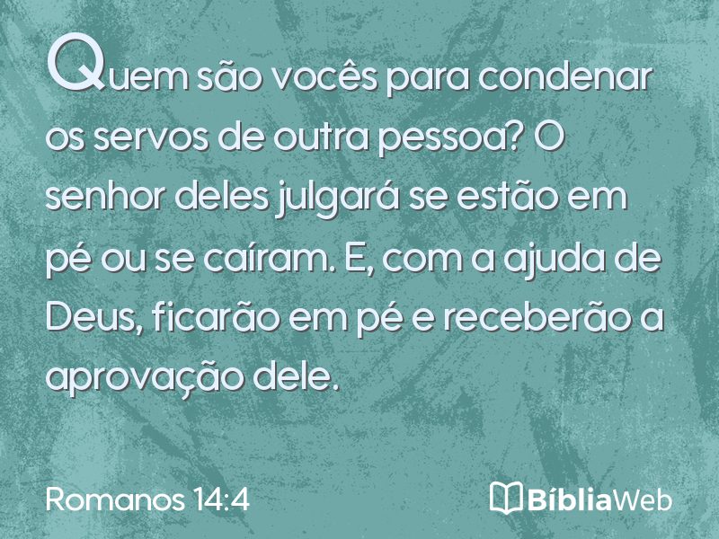 Romanos 14:4 em imagem para compartilhar