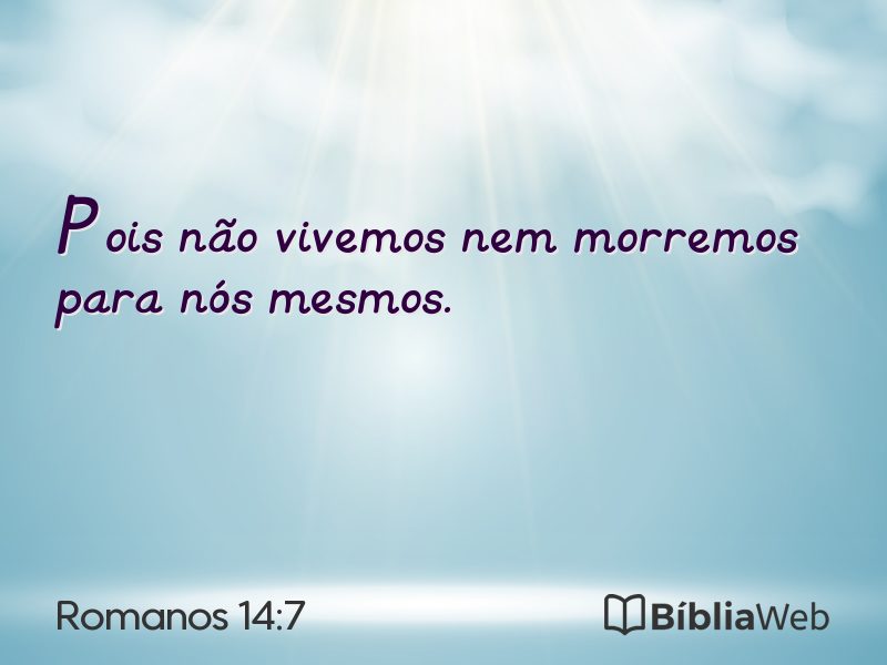Romanos 14:7 em imagem para compartilhar