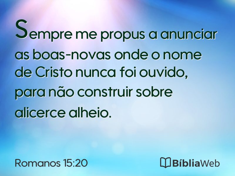Romanos 15:20 em imagem para compartilhar