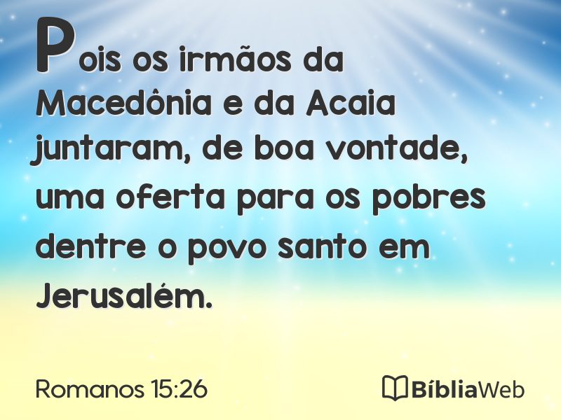 Romanos 15:26 em imagem para compartilhar