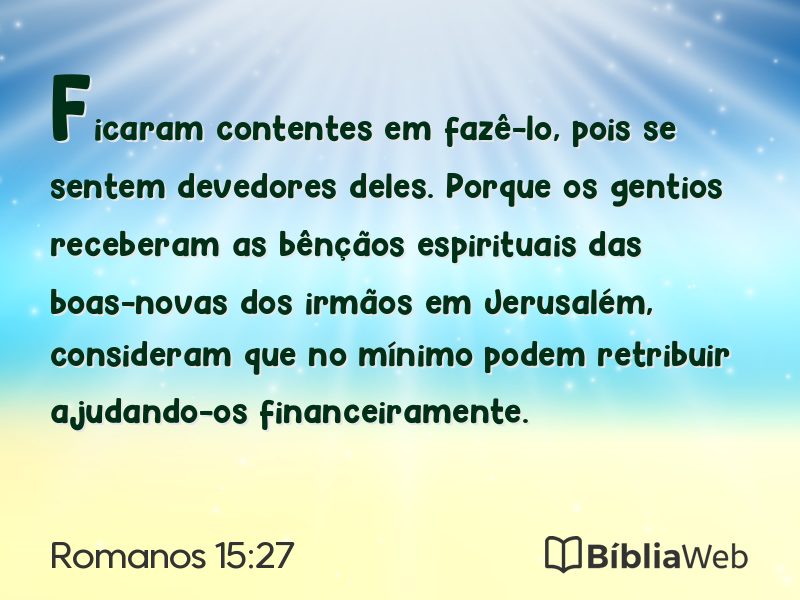 Romanos 15:27 em imagem para compartilhar