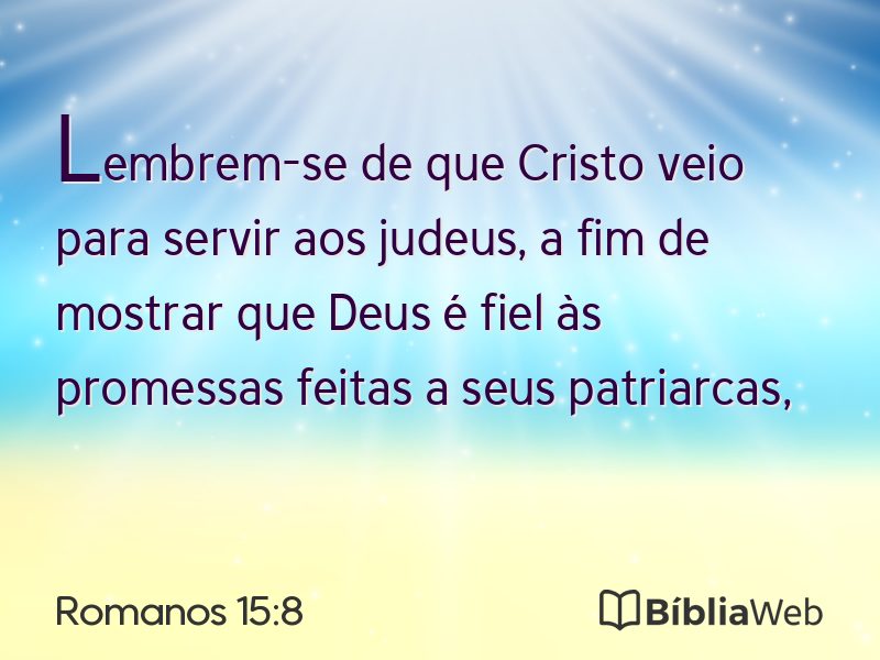 Romanos 15:8 em imagem para compartilhar