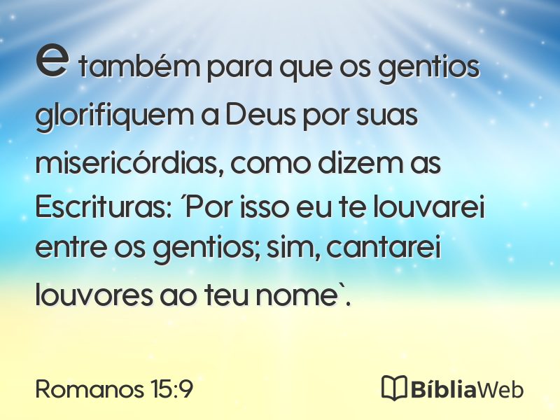Romanos 15:9 em imagem para compartilhar