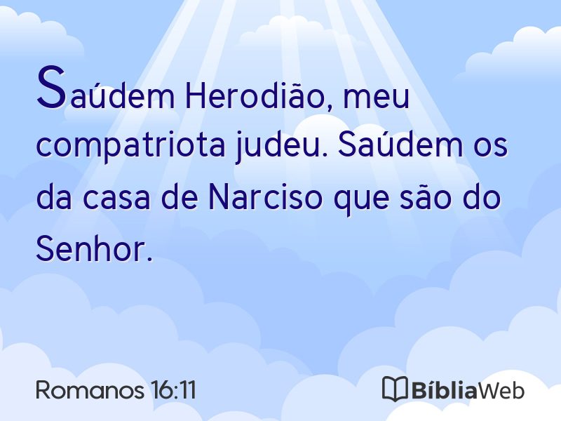 Romanos 16:11 em imagem para compartilhar