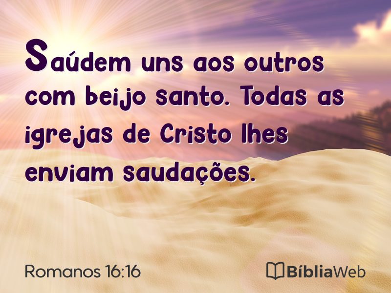 Romanos 16:16 em imagem para compartilhar