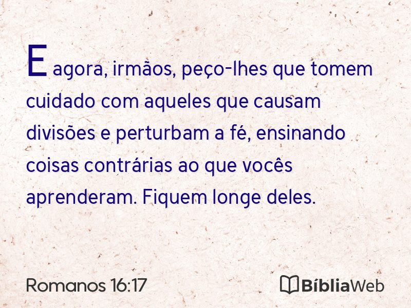 Romanos 16:17 em imagem para compartilhar