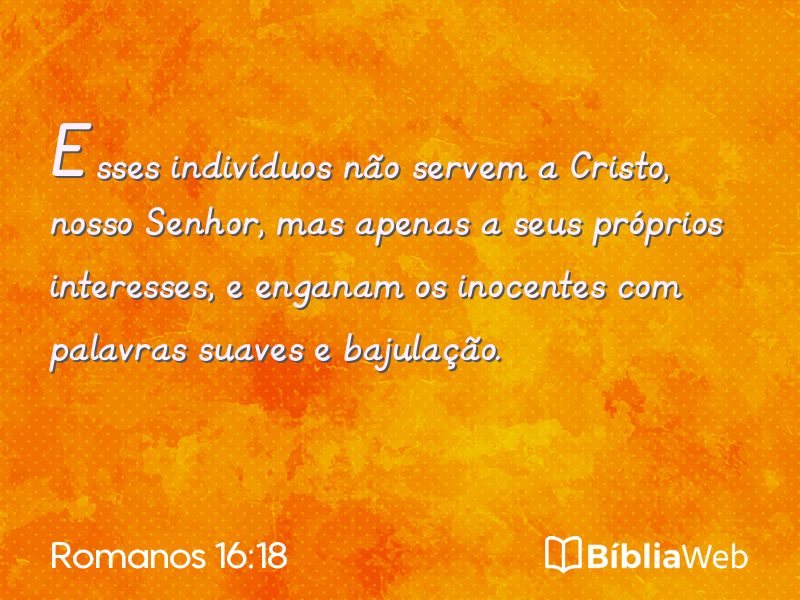 Romanos 16:18 em imagem para compartilhar