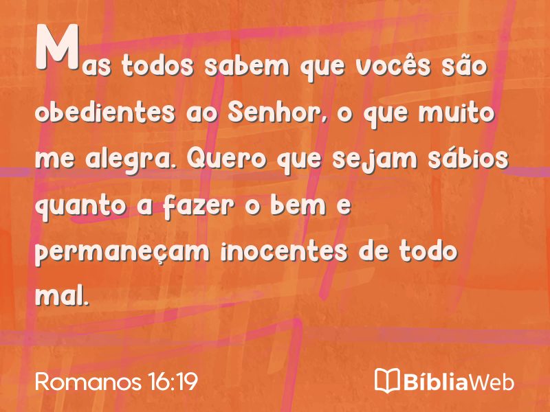 Romanos 16:19 em imagem para compartilhar