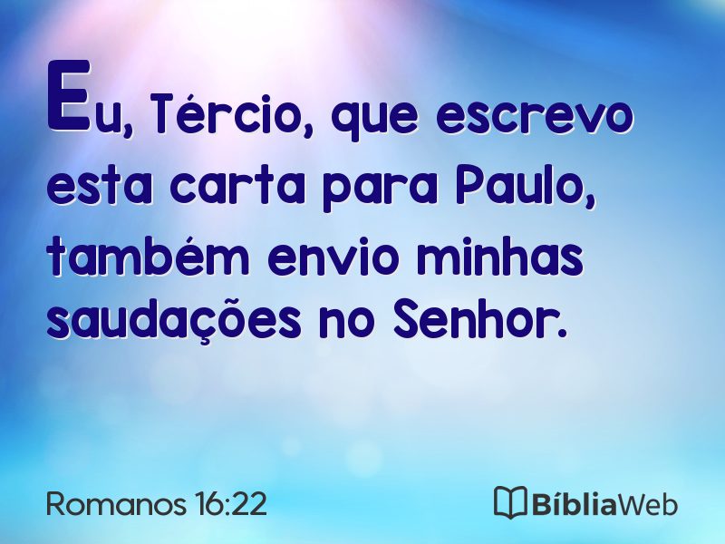 Romanos 16:22 em imagem para compartilhar