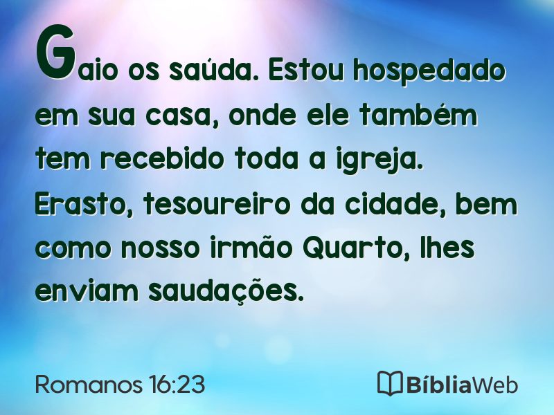 Romanos 16:23 em imagem para compartilhar