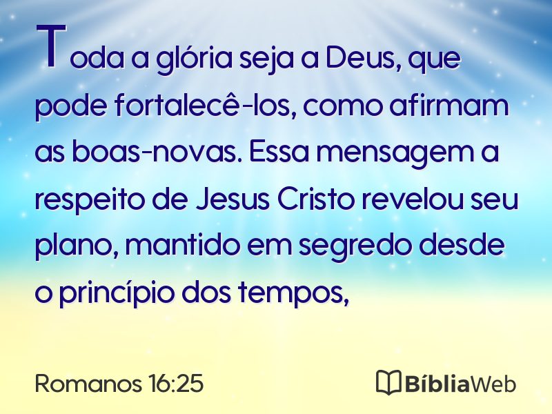 Romanos 16:25 em imagem para compartilhar