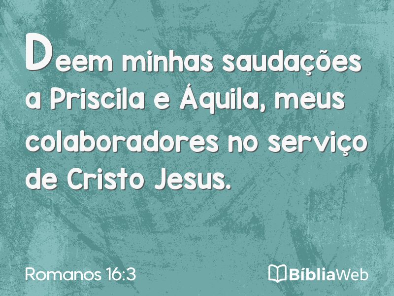 Romanos 16:3 em imagem para compartilhar