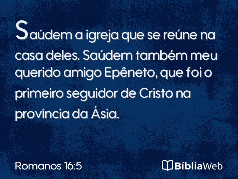 Romanos 16:5 em imagem para compartilhar