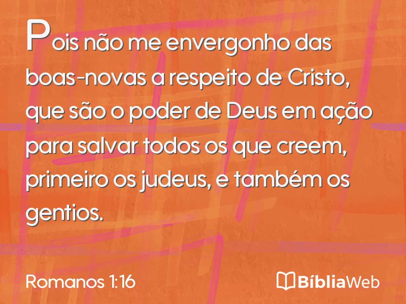 Romanos 1:16 em imagem para compartilhar