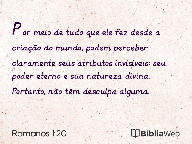 Romanos 1:20 em imagem para compartilhar