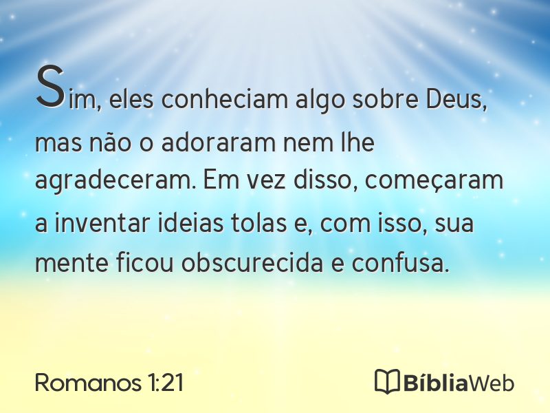 Romanos 1:21 em imagem para compartilhar