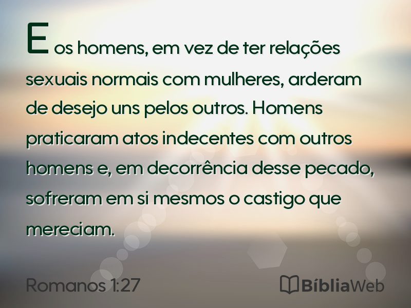 Romanos 1:27 em imagem para compartilhar