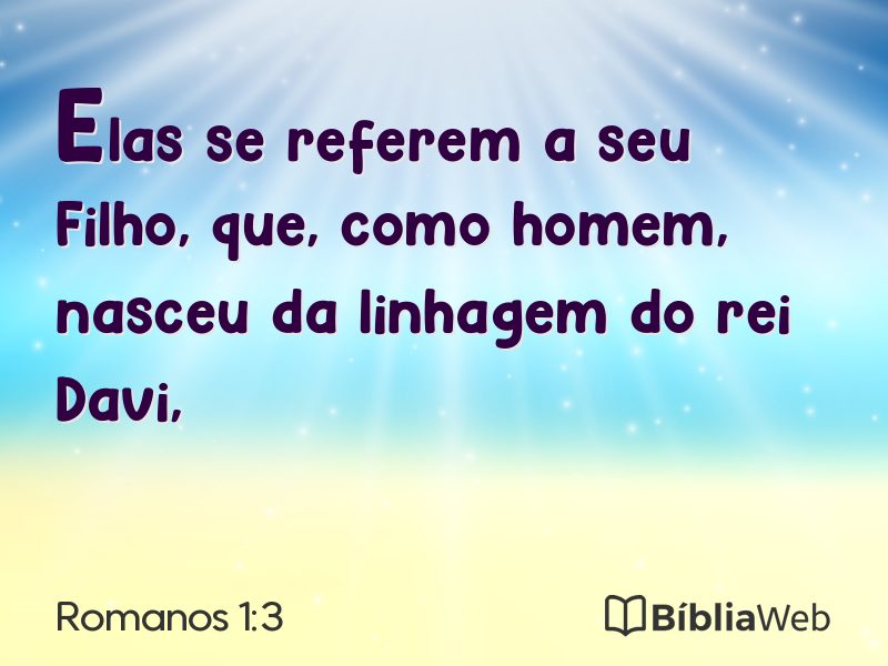 Romanos 1:3 em imagem para compartilhar