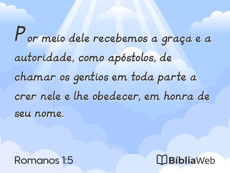 Romanos 1:5 em imagem para compartilhar