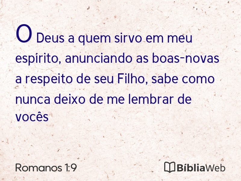 Romanos 1:9 em imagem para compartilhar