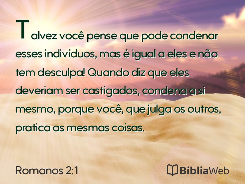 Romanos 2:1 em imagem para compartilhar