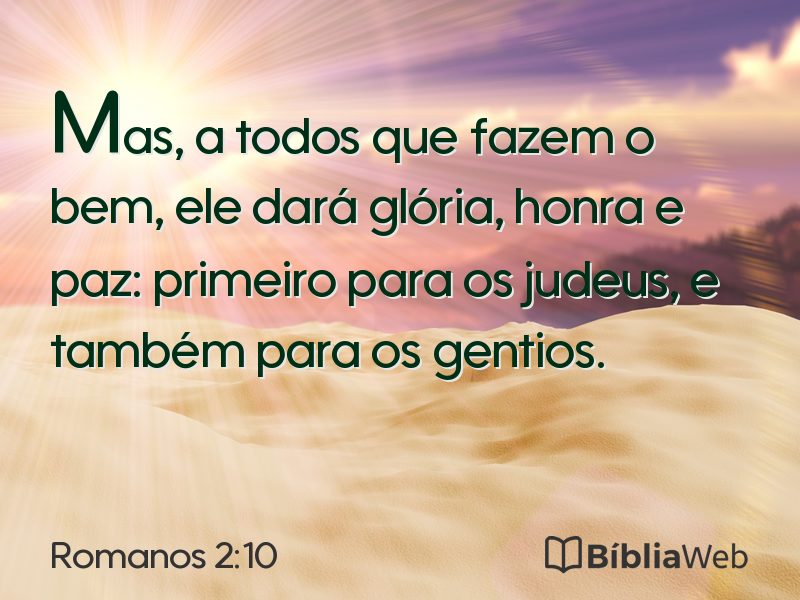 Romanos 2:10 em imagem para compartilhar