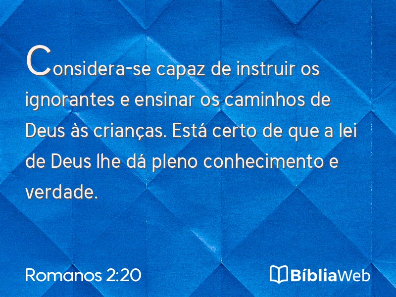 Romanos 2:20 em imagem para compartilhar