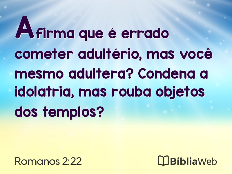 Romanos 2:22 em imagem para compartilhar