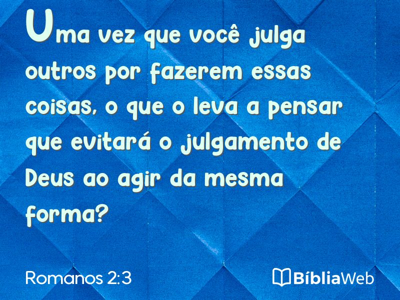 Romanos 2:3 em imagem para compartilhar