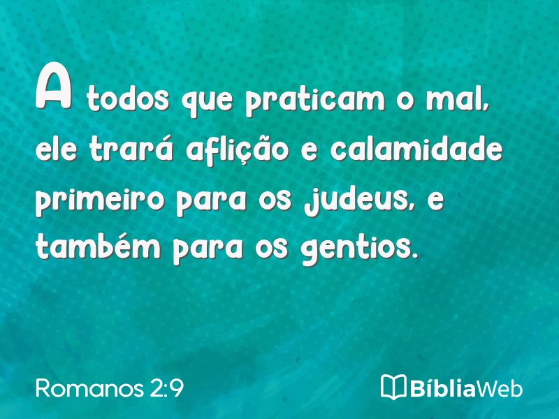 Romanos 2:9 em imagem para compartilhar