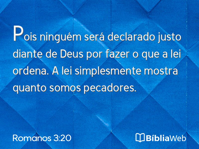 Romanos 3:20 em imagem para compartilhar